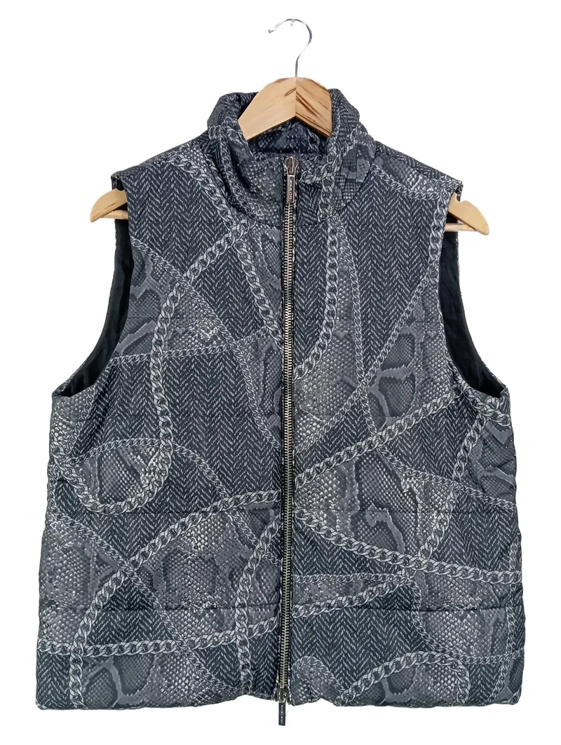 MICHAEL KORS Damen Leichte Weste Gr. 40/L Grau Tierdruck Gesteppt 1