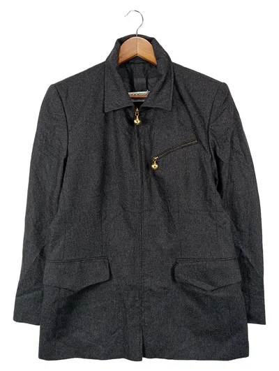 PETER HAHN Blazer Damen Grau Schurwolle Klassisch Elegant Gr. 40/M