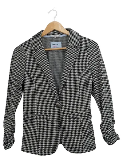 Street One Damen Blazer Hahnentritt Gr. 34/XS Schwarz Weiß Business
