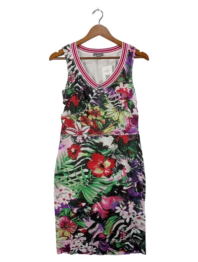 BANDOLERA Damen Sommerkleid Gr. 40/L Mehrfarbig Floral Zebra Muster
