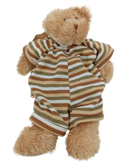 IB LAURSEN Kinder Rucksack Teddybär Braun Gestreift Charmant 35cm
