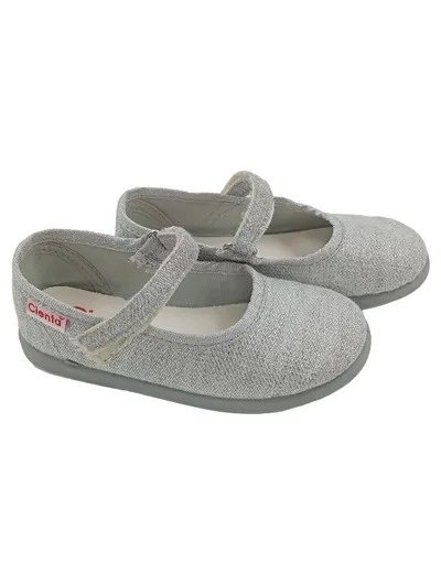 CIENTA Kinder Ballerinas Gr. 25 Silber Glitzer Mädchen Schuhe Casual