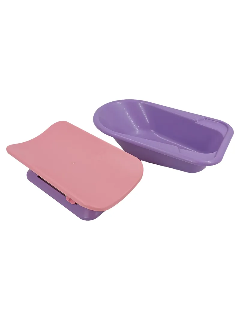 BERCHET Puppen Badewanne mit Wickelauflage Badespielzeug Lila 36 cm 1