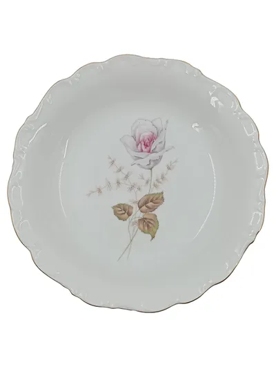 ARZBERG Suppenteller Weiß Rose Blumen Klassisch Vintage Porzellan 19.5cm