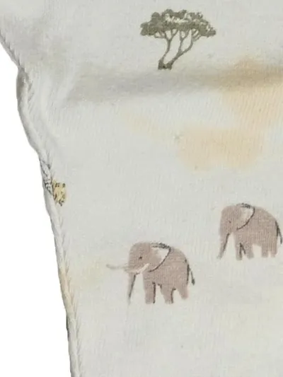 Newbie Baby Jogginghose Safari Tiermotive Gr. 68 Weiß Baumwolle