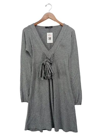 LIU JO Freizeitkleid Damen Gr. 42/L Grau Elegant Viskose Wolle