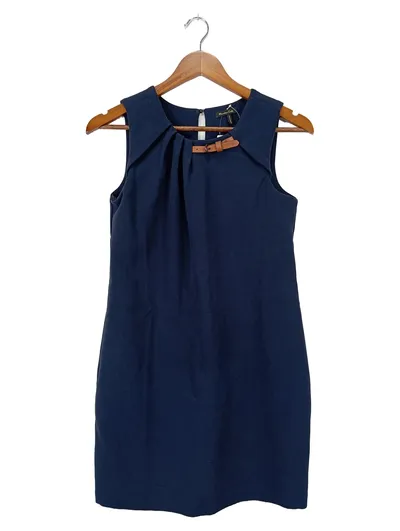 MASSIMO DUTTI Etuikleid Damen Gr. 34/XS Blau Elegant Business mit Schnalle