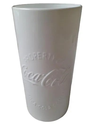 Coca-Cola McDonald's Sammelbecher Glas Weiß Logo 14cm