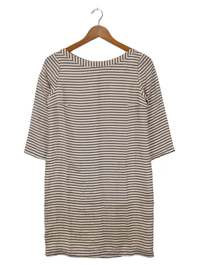 MASSIMO DUTTI Blusenkleid Damen Gr. 38/M Beige Gestreift Klassisch Minikleid