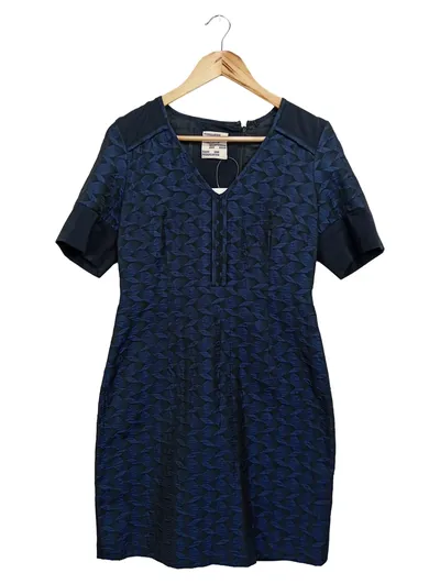BAUM UND PFERDGARTEN Etuikleid Damen Gr. 36/S Blau Grafisch Business Midikleid
