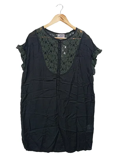 BAUM UND PFERDGARTEN Damen Blusenkleid Gr. 36/S Schwarz Viskose Spitze Vintage