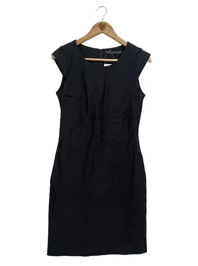SET Cocktailkleid Damen Gr. 38/M Schwarz Elegant Ärmellos Midikleid