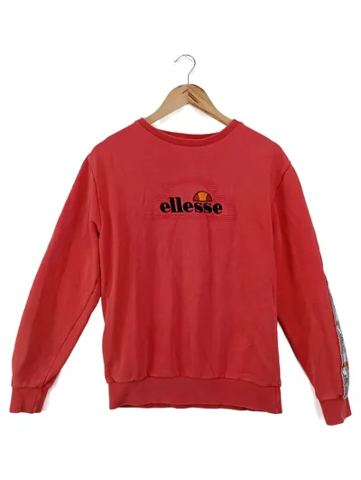 ellesse Pullover Damen Gr. 38/M Rot Casual Sportlich Logo-Print Sweatshirt