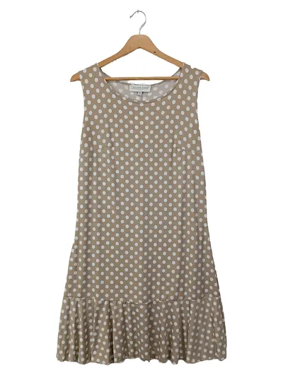 JOACHIM BOSSE Freizeitkleid Damen 34/XS Beige Punkte Vintage Elegant