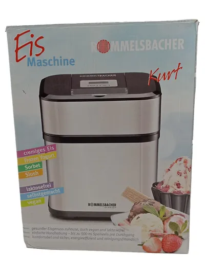 Rommelsbacher IM 12 Eismaschine Edelstahl 500ml Eis Frozen Yogurt Sorbet