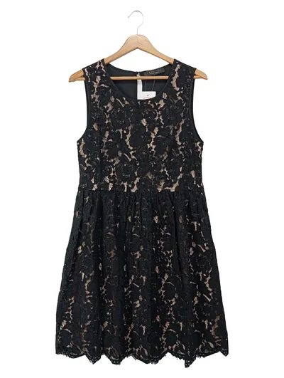 TWINSET SIMONA BARBIERI Spitzenkleid Damen 38/M Schwarz Elegant Vintage
