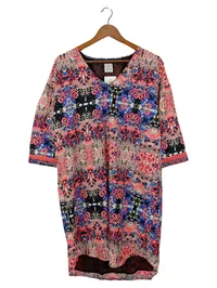 CULTURE Damen Blusenkleid Gr. 38/M Mehrfarbig Florales Muster Bohemian 1