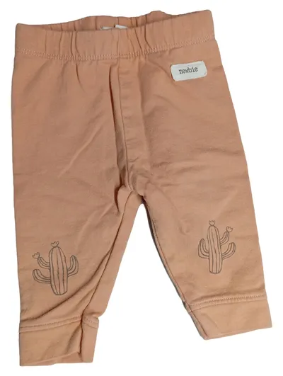 Newbie Baby Stoffhose Gr. 56 Rosa Kaktus-Print Baumwolle
