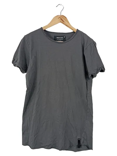 INDICODE Herren T-Shirt Gr. M/48 Grau Basic Casual Baumwolle