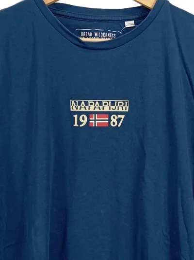 Napapijri Herren T-Shirt Gr. XL/42 Blau Logo 1987 Baumwolle