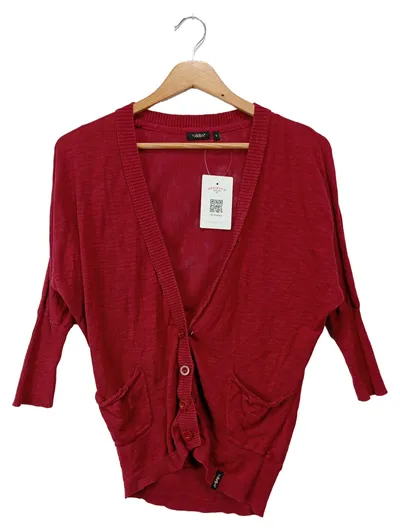 Tara M Damen Strickjacke Gr. 36/S Rot Casual Cardigan