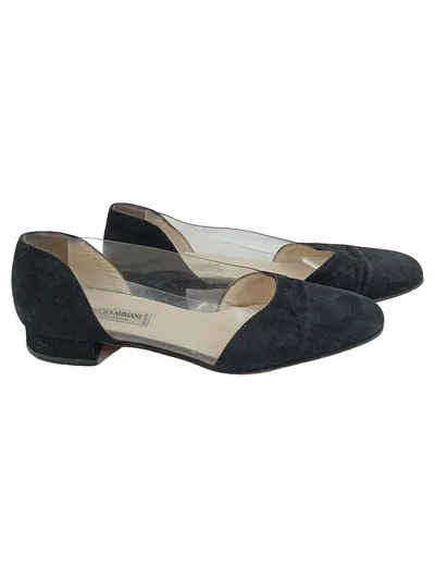 GIORGIO ARMANI Ballerinas Damen 36.5 Schwarz Elegant Transparente Seiten