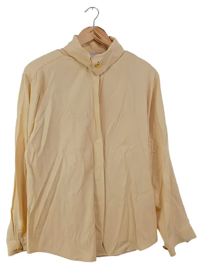 HäMMERLE Damen Hemdbluse Gr. 38/M Beige Klassisch Elegant Viskose Polyester