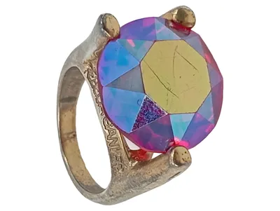 REBECA SANVER Damen Ring Gr. 12 Rot Glamourös Strass Metall Glas