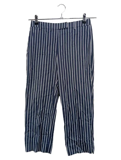 HIRSCH Damen Stoffhose gestreift Blau Gr. 34 Casual