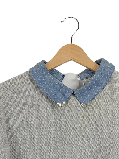 COLIN'S Damen Pullover mit Hemdkragen Gr. 38/M Grau Layered Look