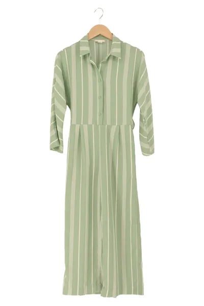 MONKI Damen Jumpsuit Grün Gestreift Gr. 34/XS Casual Streetwear