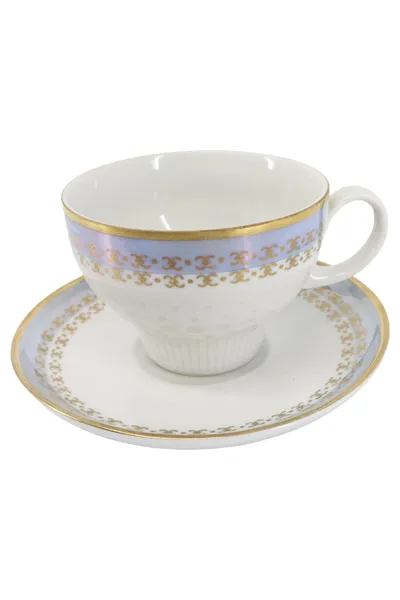 KAHLA Tasse und Unterteller Porzellan Weiß Gold Elegant Vintage