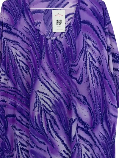 Jean Marc Philippe Damen T-Shirt Gr. 56 Lila Zebra Muster Glitzer