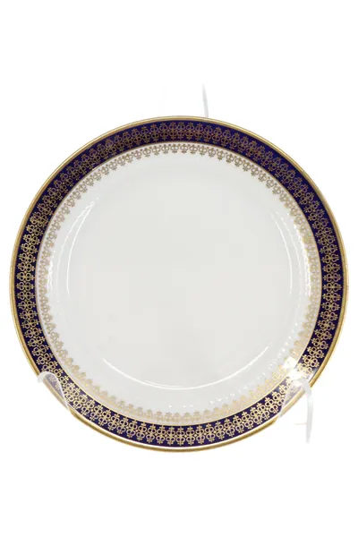 KAHLA Sammelteller Porzellan Vintage Klassisch Blau Gold Grafisch 19cm