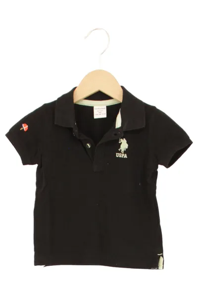 USPA Kinder Poloshirt Gr. 80 Schwarz Preppy Klassisch