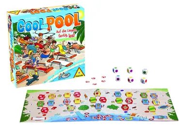 Piatnik Cool am Pool Brettspiel Familienspiel Kinderspiel Gesellschaftsspiel