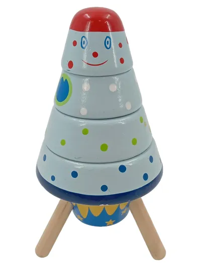 LEGLER Stapelspiel Clown Holz Mehrfarbig Punkte Sterne Kinder ab 12 Monate