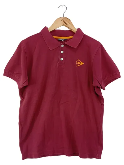 DUNLOP Herren Poloshirt Gr. 48/M Rot Casual Sportlich Basic Baumwolle