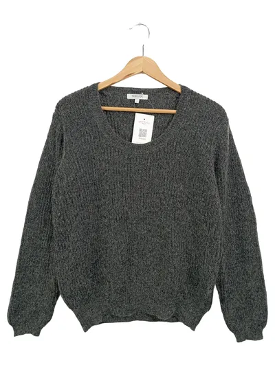 GEOX Damen Pullover Gr. 36/S Grau Casual Acryl Mohair Wolle Langarm