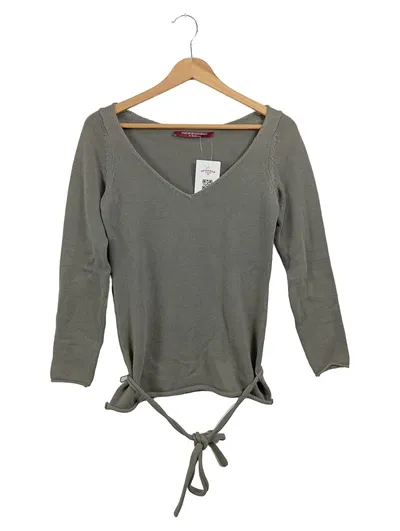 COMPTOIR DES COTONNIERS Pullover Damen Gr. 36/S Grau Casual Bindegürtel