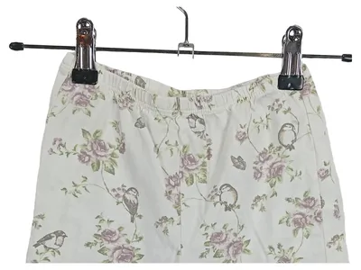 Newbie Schlafanzughose Gr. 98-104 Blumen Vögel Weiß Baumwolle Mädchen