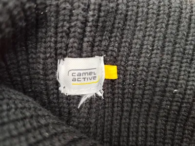 Camel Active Herren Strickmütze Schwarz Rippstrick Beanie Mütze