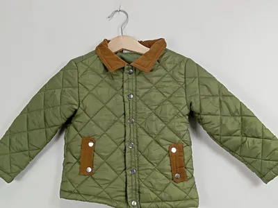 Tommy Bahama Steppjacke Kinder Gr. 92 Oliv Grün Cord-Details