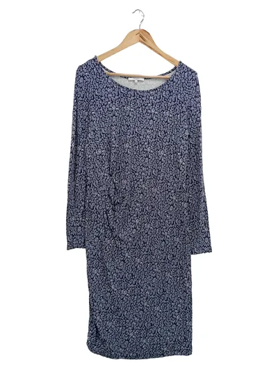 NOPPIES Damen Freizeitkleid 42/XL Blau Tierdruck Modern Elegant Midikleid