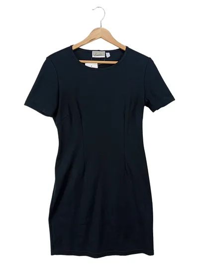 AVANCE Businesskleid Damen Schwarz Kurzarm Gr. 38 M Etuikleid Polyester