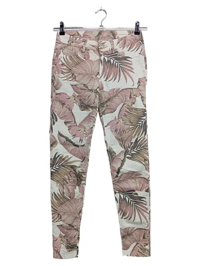 LASCANA Damen Stoffhose W28/36/S Mehrfarbig Blätter Muster Freizeit