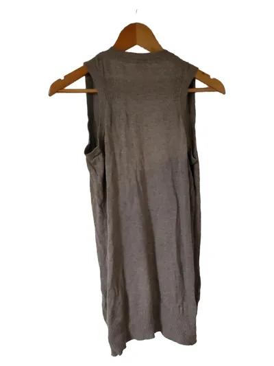 Livre Damen Strickweste Gr. 38 Grau Casual Rüschen
