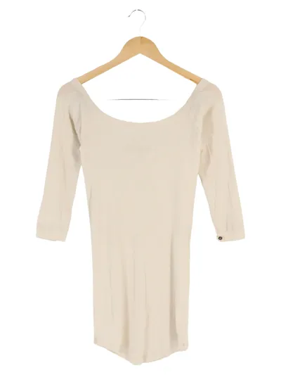 HUMANOID Damen Freizeitkleid Gr. 36/S Beige Baumwolle Minimalistisch