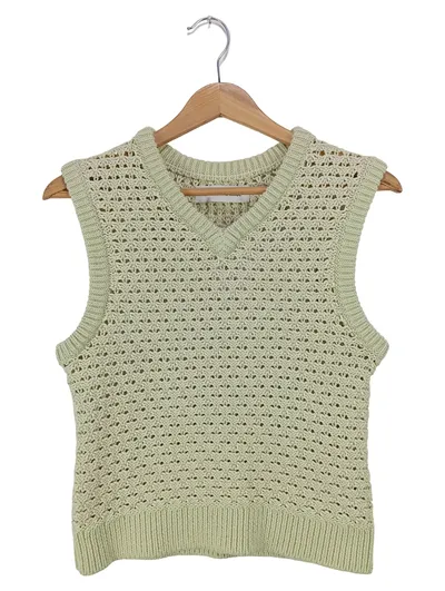 SAMSøE & SAMSøE Damen Pullunder Gr. 34/XS Grün Lochmuster