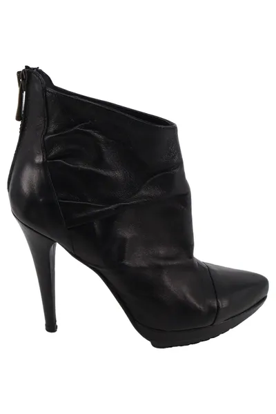 PHILLIP HARDY Damen Stiefelette Gr. 37 Schwarz Elegant High Heel 12cm Leder